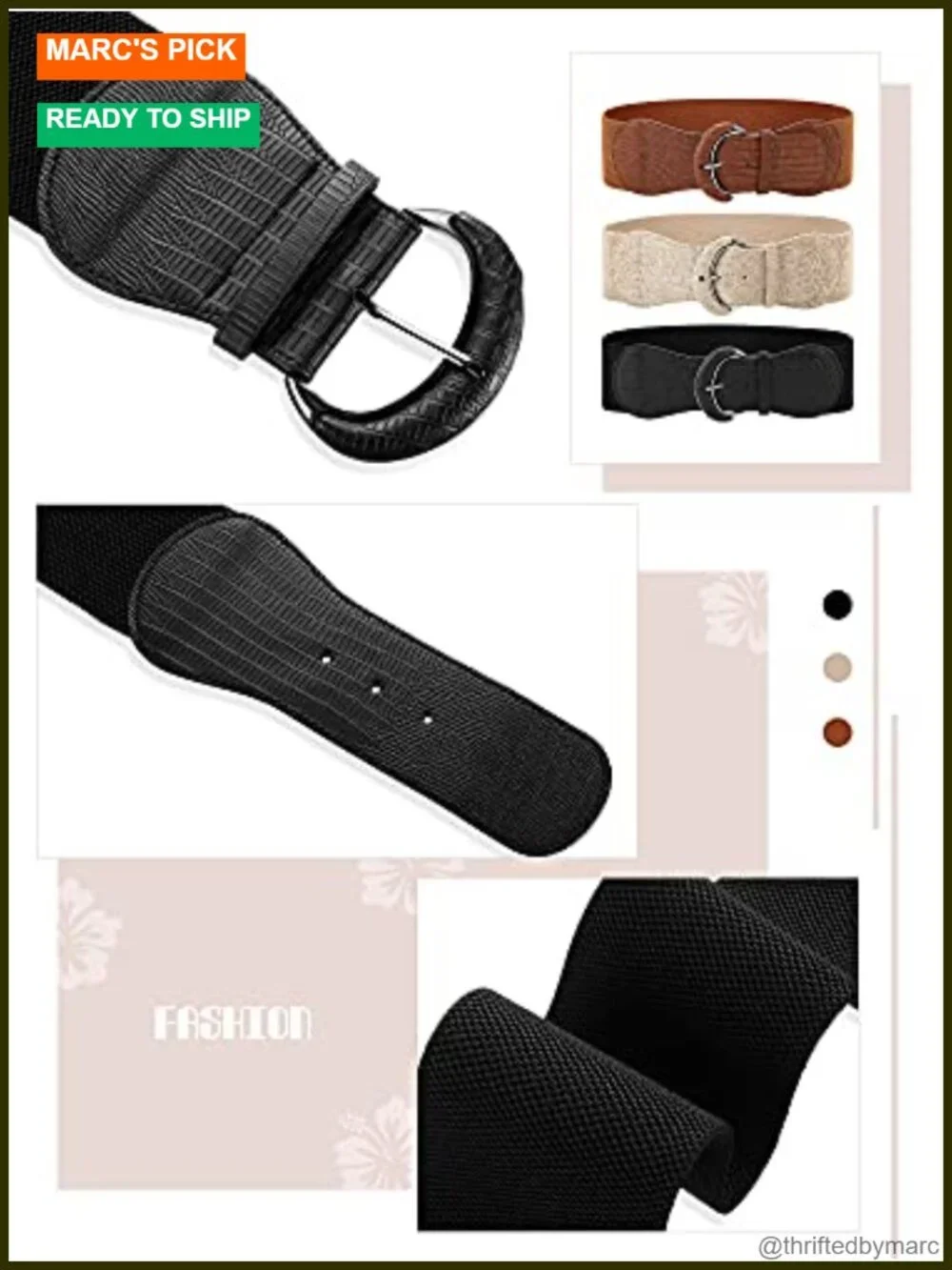 3 Piece Wide Elastic Belt for Dress Stretchy Cinch Leather Waist Belt